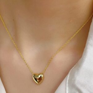 Stainless Steel Heart Shape Necklace |  Love Heart Pendant Necklace | Girls & Women Fashion